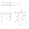 2 chaises de jardin pliantes en métal époxy blanc H80